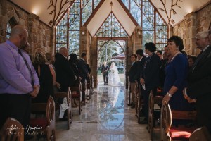 Groom waits for the most amazing entrance at The Chapel Montville