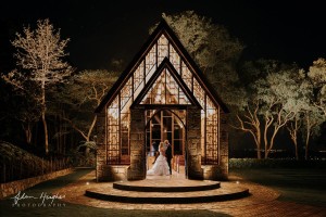 The Chapel with Alyce and Brent at night