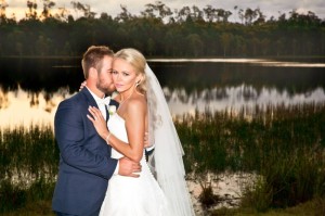 Caleb and Racquel marry at the serene setting of the Pelican Waters Golf Club